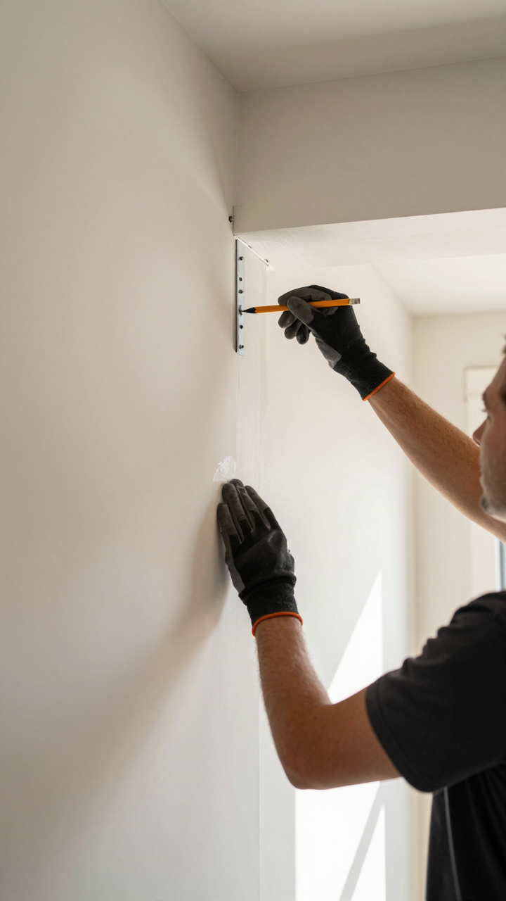 Close-up of a drywall patch being sanded smooth before priming