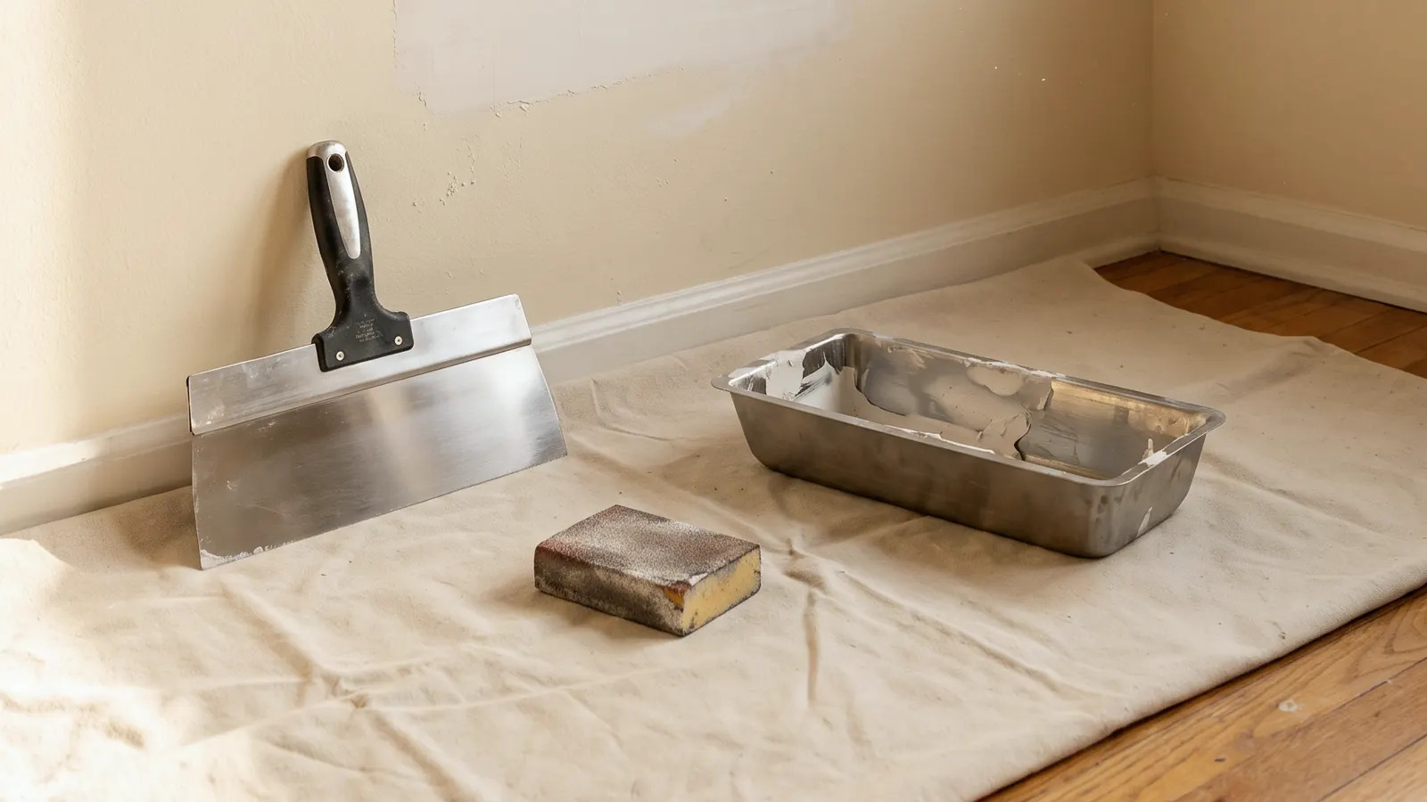Handyman checking water pressure and fittings near a bathroom wall in a vintage home